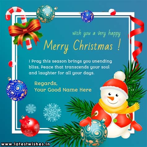 Merry Christmas Greetings Quotes Cards With Name