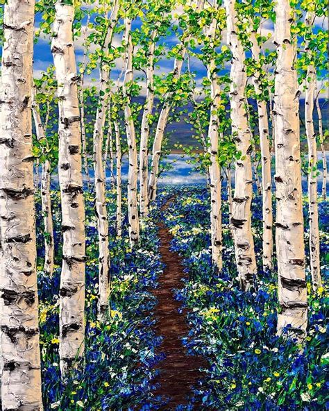 Pin by Dzian Gallery on Jennifer Vranes | Nature paintings, Birch tree ...