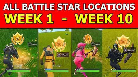 All Secret Battle Stars Week 1 Week 10 Locstions Fortnite Loading