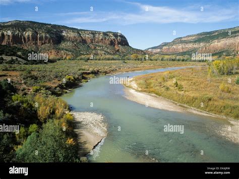 An Idyllic View Of The Chama River Wilderness Area Near Abiquiu Nm In