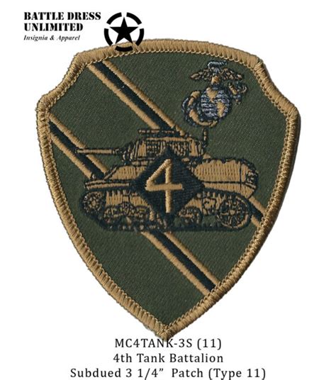 4th Tank Battalion Combat Subdued Patch Usmc Marine Corps Armor Bn Ebay