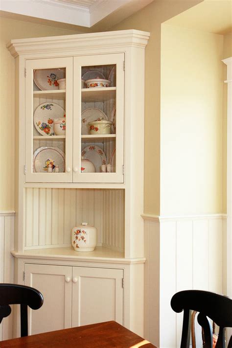 Traditional Built In Corner Cabinet In White Of Corner Cabinets Dining