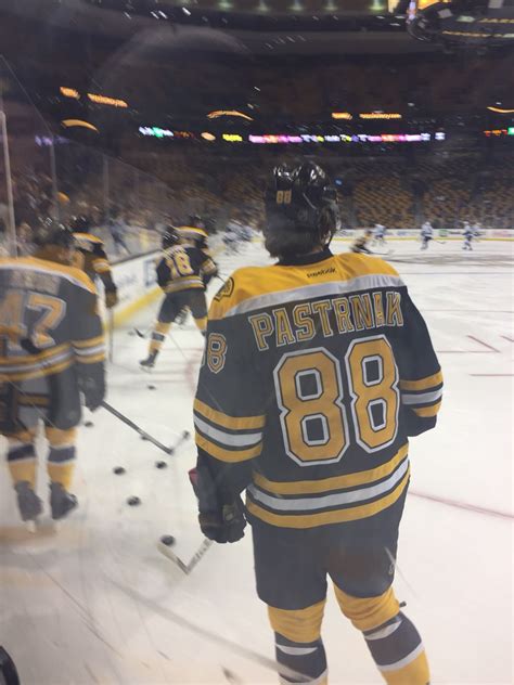 Pastrnak Getting Ready For The Game Against The Canucks On 224