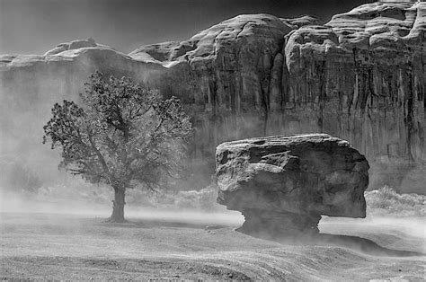 Monument Valley Dust Storm By Craig Brewer Black And White Landscape