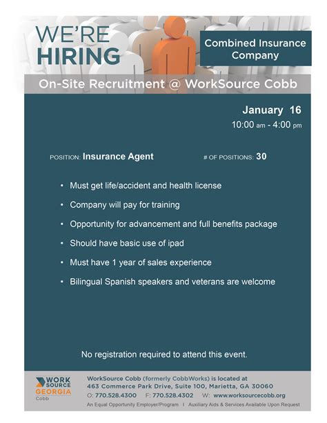 .lic insurance agent vacancy 2021, lic recruitment 2021 for insurance agent or u.p. Combined Insurance Company Recruitment | WorkSource Cobb