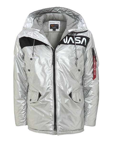 Alpha Industries Mens N 3b Vf Nasa Parka Metallic Silver Jacket