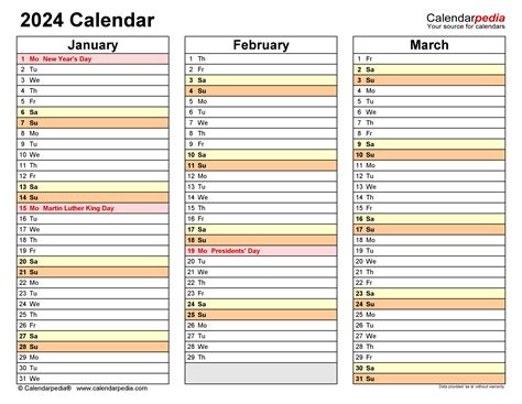 2024 Calendar Free Printable Pdf Templates Calendarpedia 2024