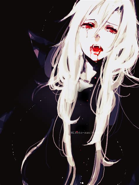 White Haired Anime Girl With Red Eyes