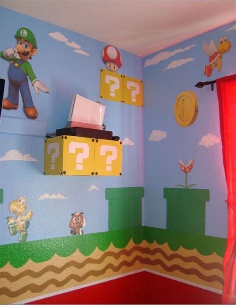After mario defeats the 2nd bowser, he can enter this room and locate the wooden crate in the center of the room. Pin by Akalia Rayson on Kid's Room | Mario bros room ...