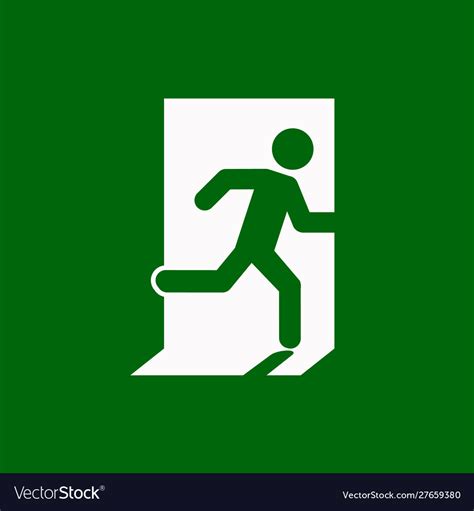 Emergency Exit Right Escape Route Signs Royalty Free Vector