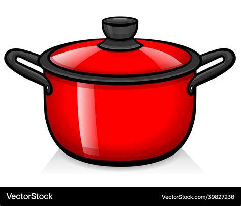 Cooker Pot Cartoon Red Royalty Free Vector Image
