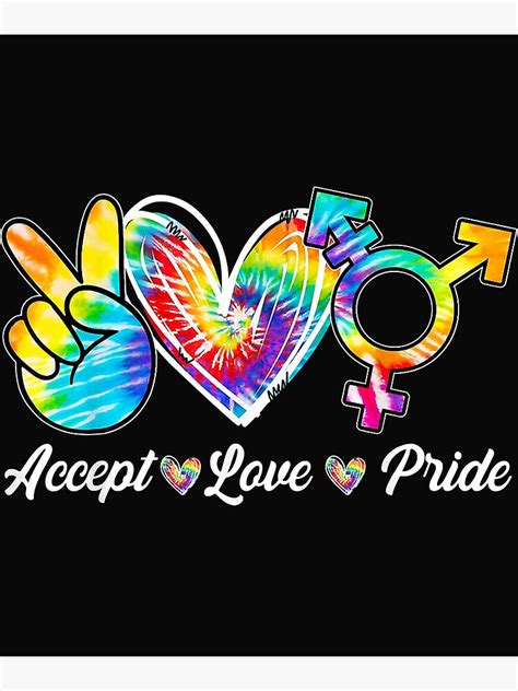 Accept Love Pride Transgender Tie Dye Lgbt Pride Month Poster For