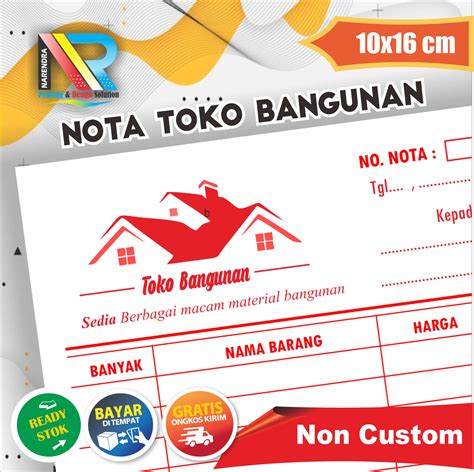 Nota Toko Bangunan Atau Material 2 Ply Rangkap Lazada Indonesia