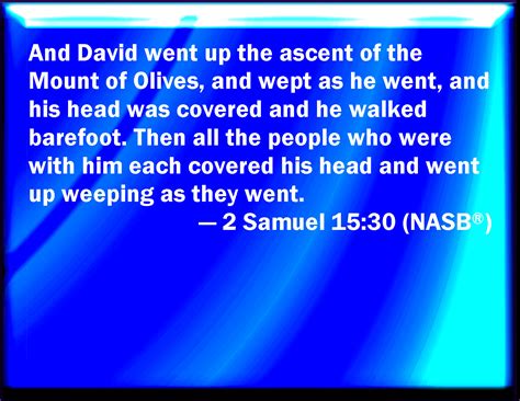 2 Samuel 1530 And David Went Up By The Ascent Of Mount Olivet And