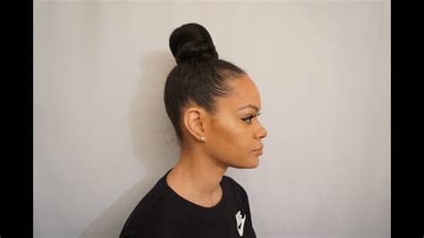 When you get to the ends, secure only two of the three strands, leaving one strand. Top Knot | High Bun with Kanekalon Braiding hair - YouTube