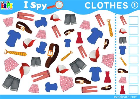Clothes Topic I Spy Game For Kids Free Pdf Download
