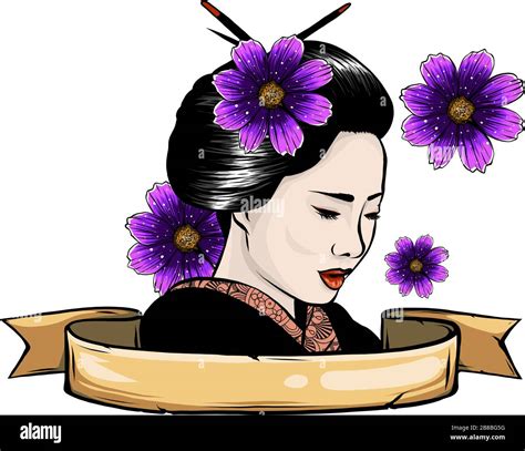 Geisha Beautiful Japanese Girl Vector Illustration Design Stock Vector Image And Art Alamy