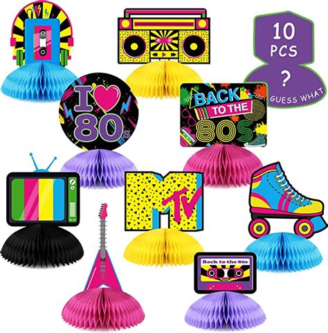 80s Party Decorations 10pcs Back To The 80s Party Honeycomb