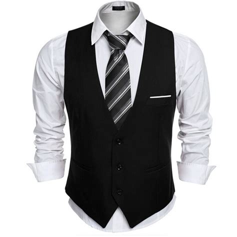 Dress Vests For Men Slim Fit Suit Vest Male Waistcoat Gilet Homme