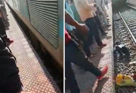 Viral Video Man Escapes Unhurt After Falling Between Platform And