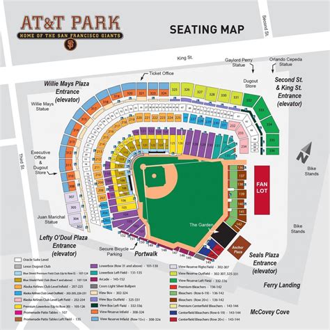 Includes row and seat numbers, real seat views, best and worst seats, event we have everything you need to know about at&t stadium from detailed row and seat numbers, to where the best seats are. At&t park stadium map - Map of at&t park stadium ...