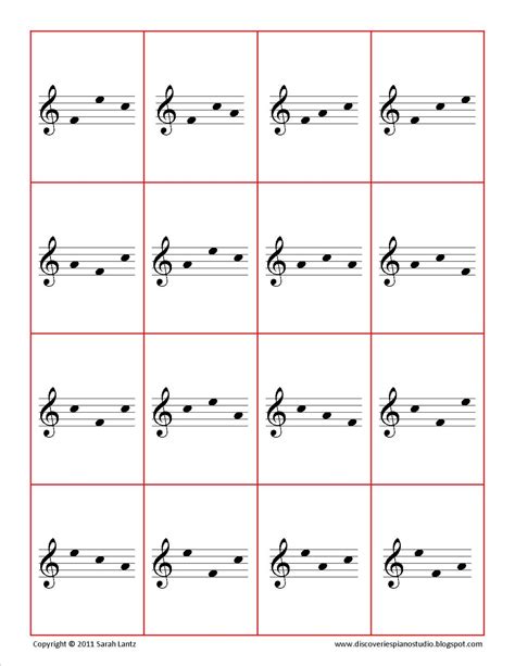 Discoveries Piano Studio Face Flashcards For Treble And Bass Clef