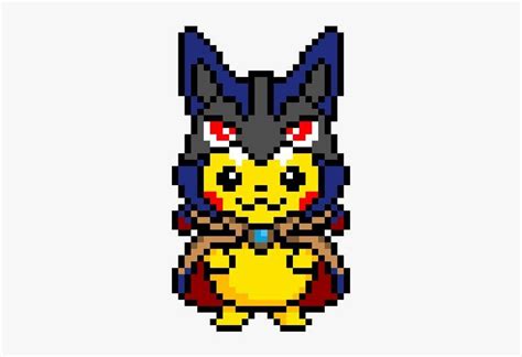 Mega Lucario Poncho Pikachu Pfp Pixel Art Pikachu Lucario Png Image