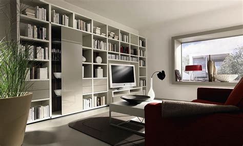 Living Room With White Bookcase Design Ideas Interior
