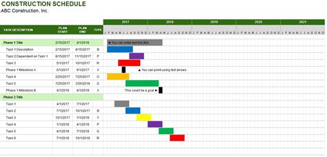 5 Free Construction Schedule Templates In Ms Word And Ms Excel
