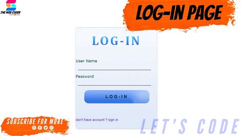 How To Make Simple Log In Page Using Html And Css Only Html And Css