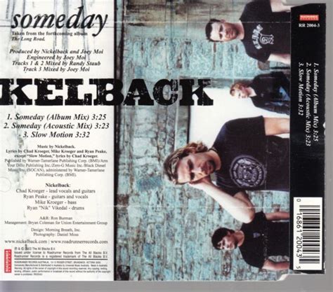 Nickelback Someday 2003 Australian 3 Track Cd Single Vgc For Sale