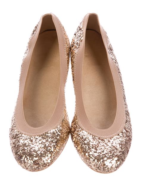 Stuart Weitzman Glitter Ballet Flats Shoes Wsu26039 The Realreal