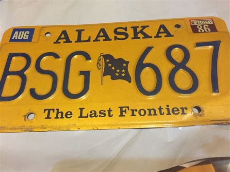 Alaska Big Dipper Flag License Plate The Last Frontier 1986 Tags