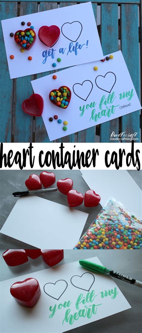 Doodlecraft Legend Of Zelda Heart Container Cards