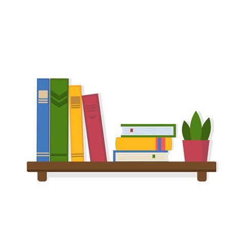 Books On The Shelf Vector Illustration On A White Background 7017761