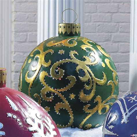 In fact, you'll find that a lot of them are diy, which will lend a more personal touch. Massive Outdoor Lighted Christmas Ornaments | Large christmas ornaments, Large outdoor christmas ...