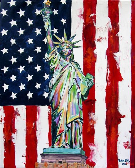 Statue Of Liberty Original Modern Pop Art Painting Dan Byl New York