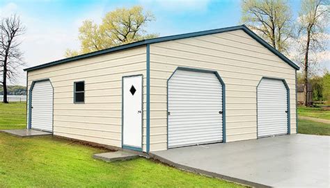 Prefabricated Metal Garage With Rto 30x31x10 With 3 Garage Doors