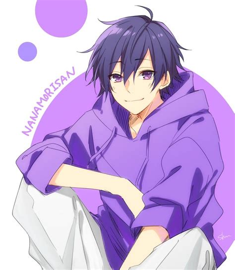 Pin By Zero On Anime Boy Anime Purple Hair Anime Boy Hair Cute