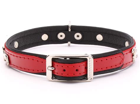 Red Leather Sausage Dog Collars
