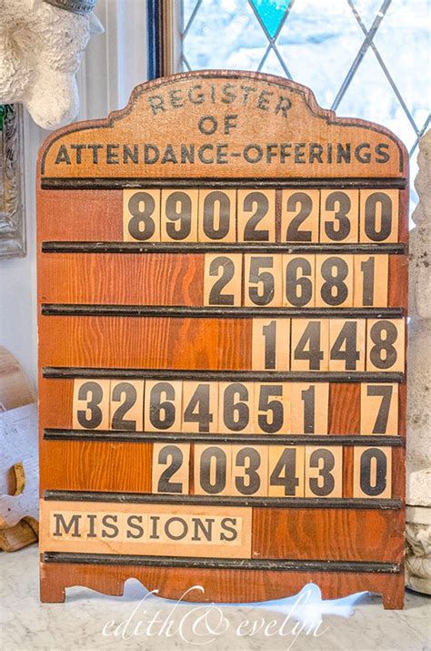 Vintage Church Attendance Offerings Board Slide In Letters Etsy