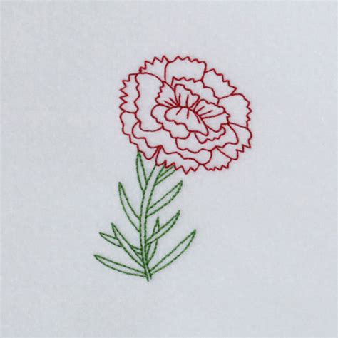 Carnation Outline 2 Sizes Products Swak Embroidery