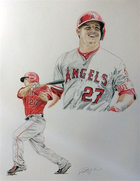 Mike Trout Illustration Rsportsmemorabilia