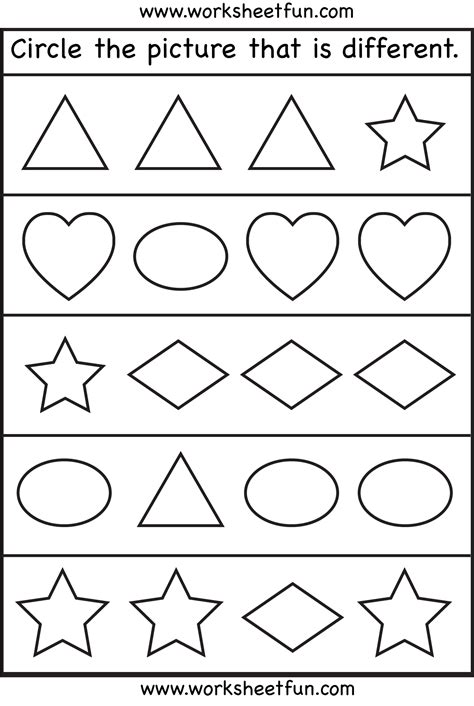 Same And Different Worksheets For Preschool Free Download Artofit