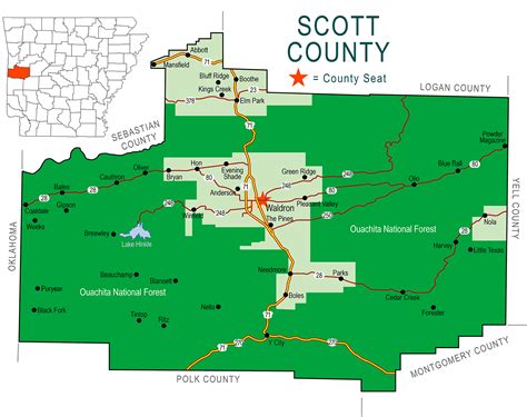 Scott County Map Encyclopedia Of Arkansas