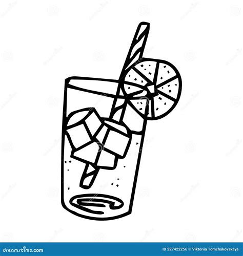 Cup With Lemonade Sketch For Your Design Vector Illustration Lemonade Cartoon Doodle Hand