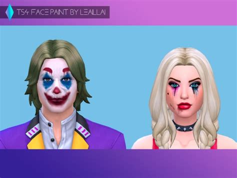 The Sims Resource Joker And Harley Face Paint By Leaillai Sims 4