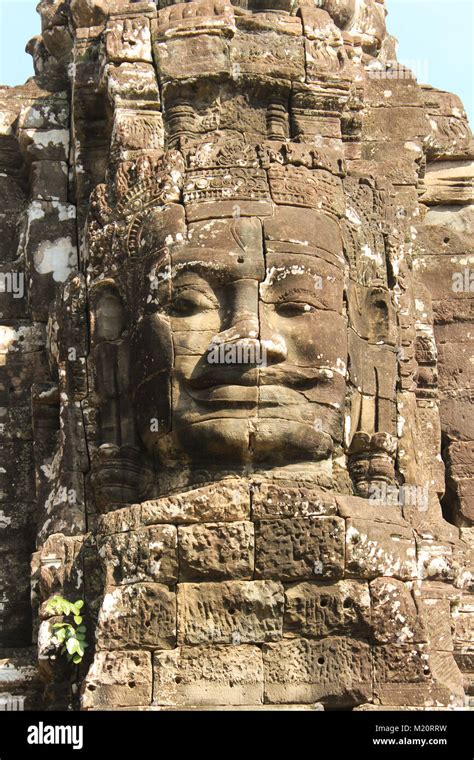 Bayon Face Temples Of Angkor Siem Reap Cambodia Stock Photo Alamy