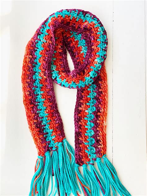 10 row crochet scarf quick t video and pattern