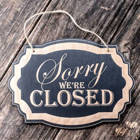 Sorry Were Closed Black Door Sign 7x95in Door Signs Store Design